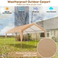thumbnail image 5 of Costway 10x20FT Patio Heavy Duty Carport Garage Steel All-Weather Tent Outdoor Shelter, 5 of 12