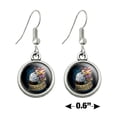 thumbnail image 4 of Home of the Free Because of the Brave Purple Heart Eagle American Flag Novelty Dangling Drop Charm Earrings, 4 of 5
