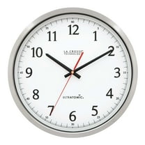 La Crosse Technology 14 inch UltrAtomic Stainless Steel Atomic Analog Wall Clock, 404-1235UA-PL