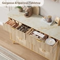 thumbnail image 5 of Vecenuy 47.2" Fluted Buffet Cabinet with 2 Drawers & Adjustable Shelves, Modern Sideboard for Dining Room, Living Room, Hallway, Natural Oak, 5 of 10