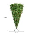 thumbnail image 4 of 7.5FT Green Christmas Tree, Upside Down Christmas Trees with 1500 Tips Realistic PVC Branches, Home Indoor Decor Artificial Pine Tree w/DIY Berries, Metal Base, 4 of 11
