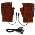 thumbnail image 2 of Spencer Electric Heated Gloves for Men Women, Winter Thermal USB Heating Gloves Full & Half Hands Warmer Heated Mitten, Brown, 2 of 8