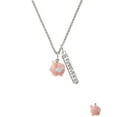 thumbnail image 2 of Delight Jewelry Resin Flying Pink Pig Silvertone Forever Bar Charm Necklace, 23", 2 of 4