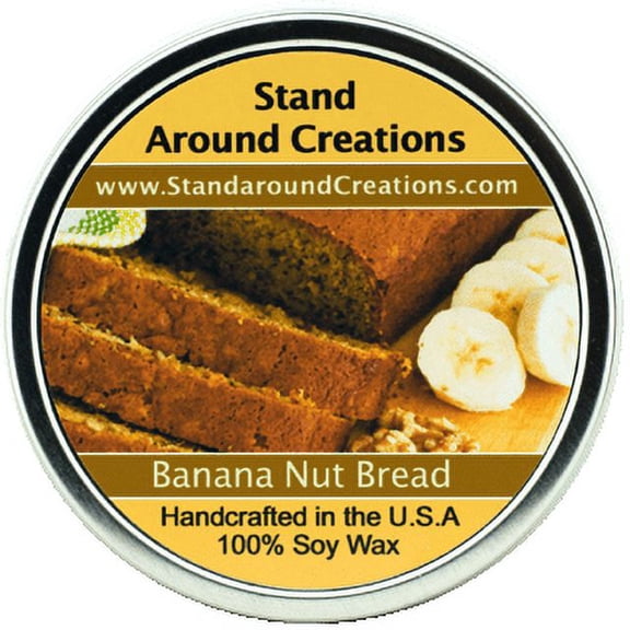 BANANA NUT BREAD TIN 16-OZ. ALL NATURAL SOY CANDLE