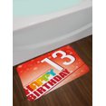 thumbnail image 2 of 13th Birthday Bath Mat, Retro Style Teenage Party Invitation Graphic Design with Bokeh Effect Rays, Non-Slip Plush Mat Bathroom Kitchen Laundry Room Decor, 29.5 X 17.5 Inches, Multicolor, Ambesonne, 2 of 2