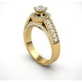 thumbnail image 2 of 1carat Round Cut Diamond Prong Bridal Cathedral Halo Engagement Ring Solid 18K Gold FG VS2, 2 of 3