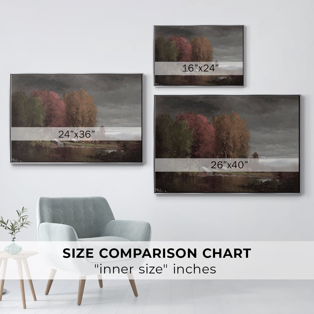 Vintage Landscape-CCCXXVII By Wexford Home Framed in Silver Wood Gallery Wrapped Canvas 25 in. x 37 in.