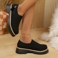 thumbnail image 3 of Low Top Ankle Boots for Women Suede Lug Sole Stretch Slip on Loafers Round Toe Business Casual Shoes, 3 of 7