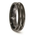 thumbnail image 5 of Edward Mirell Titanium Black Ti with Grooves 6mm Band, 5 of 8