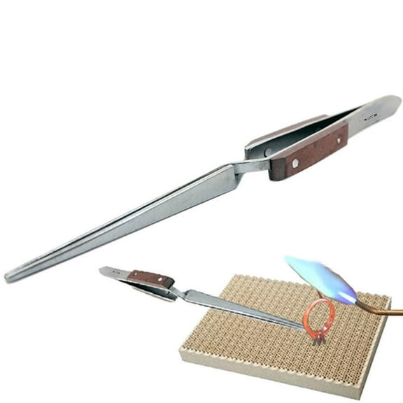 Fiber Grip Tweezers Cross Locking Straight 6-1/2" Self Closing Jewelry Soldering