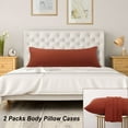 thumbnail image 2 of Unique Bargains Solid Print Minimalism Washable Pillowcases, Body Pillow, Brown, 2-Pieces, 2 of 8