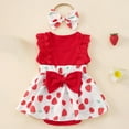 thumbnail image 2 of Sopiago Baby Girl Clothes Romper for Baby Girl Dress Lace Ruffle Sleeveless Summer Outfits with Headband Red,3-6 Months, 2 of 7