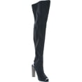 thumbnail image 7 of CAPE ROBBIN Connie-1 Women's Over The Knee Peep Toe Stacked Heel Boots Half Size Big, 7 of 7