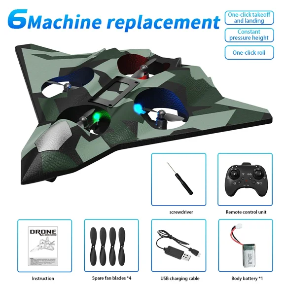 RC Plane 6CH Remote Control Airplane with Light for Kids Adults 360° Flip Fighter Jet Toys, Stunt Roll, Airplane Toy Gifts for Kids Boys