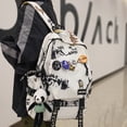 thumbnail image 2 of Cool Women Men Graffiti Pattern Trendy Backpack Lady Travel Badge Backpack Harajuku Bag Female Male College Girl Boy Student Bag qiuyongming unisex, 2 of 2