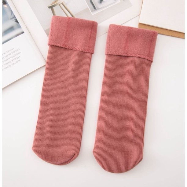 Calcetines gruesos de lana térmica flexible de colores para mujer de invierno Deng Xun unisex