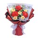 thumbnail image 3 of Ramo de flores completamente de ganchillo con ramo de flores artificiales de punto fácil, ramo de punto hecho a mano para regalos de fiesta de cumplea Rojo, 3 of 8