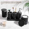 thumbnail image 4 of Bathroom Accessories Set, 6-Piece Bathroom Accessory Set, Toothbrush Holders Set, Soap Dispenser, Vanity Tray, Tumbler, Cotton Swab Jars, Bathroom Organizer for Modern Bathrooms(Black), 4 of 14