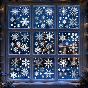 190Pcs Christmas Decorations Christmas Window Clings Xmas Window Clings
