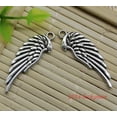 thumbnail image 4 of U8MO 4/30/50X Retro Jewelry Making angel wings alloy charms pendant DIY 33x11mm-ancient silver-4pcs, 4 of 4