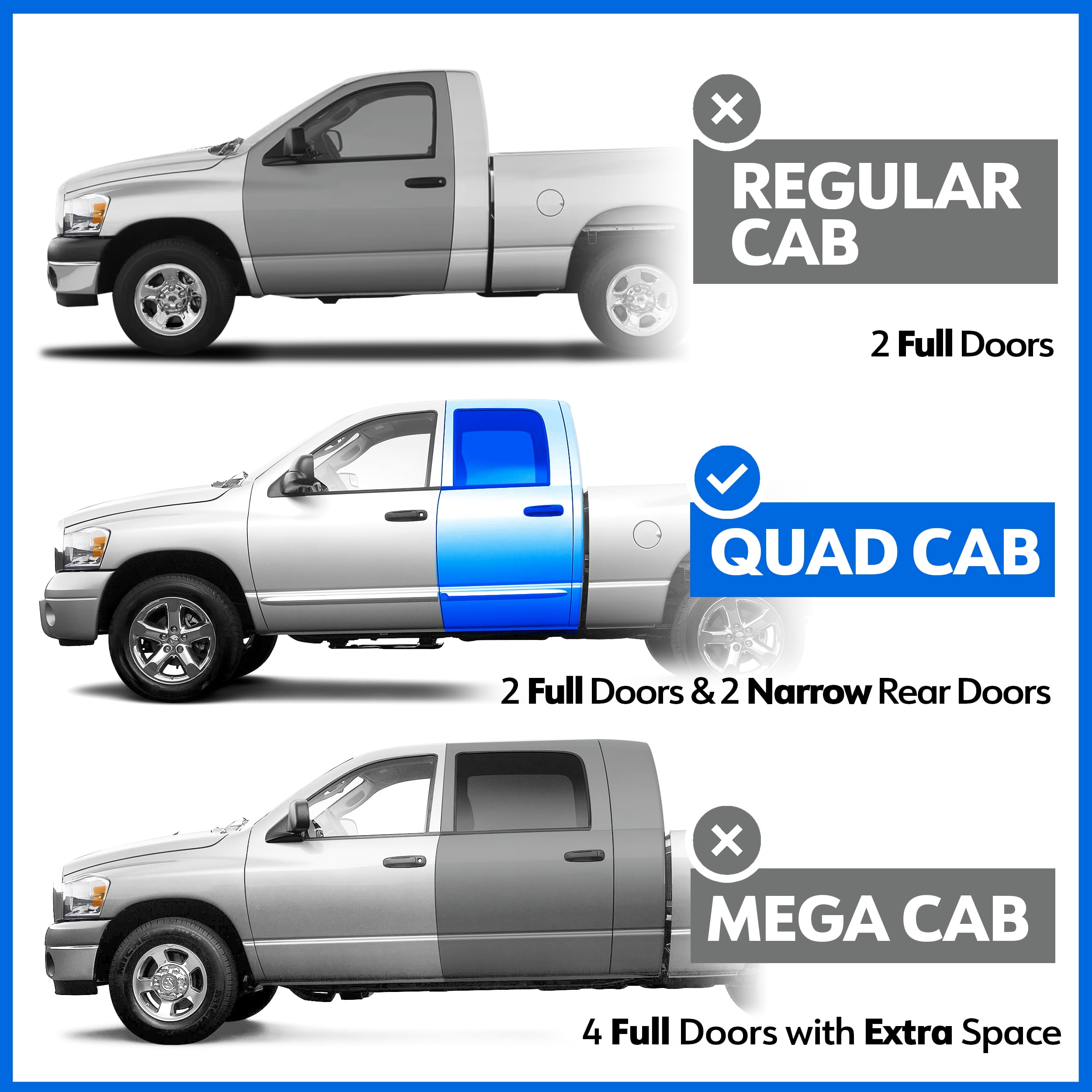 Tyger Auto 3.5" Rider Running Boards Compatible with 2002-2008 Dodge Ram 1500; 2003-2009 2500 3500 | Quad Cab | TG-SS2D35177 | Side Step Rail Nerf Bars