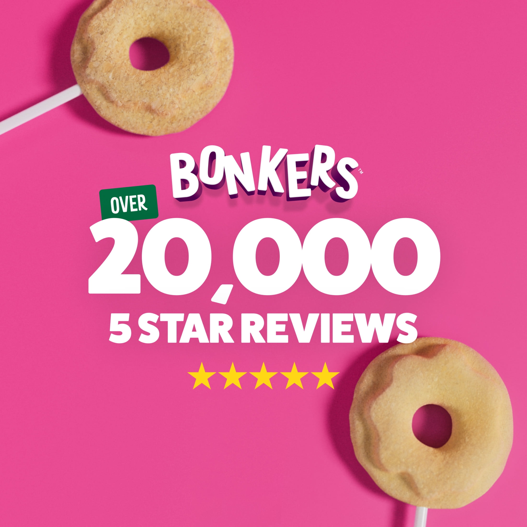 BONKERS Purrpops Krispy Kreme Limited-Edition Freeze-Dried Chicken Flavored Lollipop Cat Treats, 4 pack