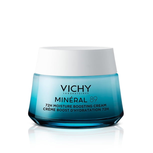 Vichy Mineral 89 Cream, Crema Facial Hidratante 72H, con Agua Volcánica, Ácido Hialurónico, Escualeno y Niacinamida, para Todo Tipo de Piel, Fortalece la Barrera Cut&a