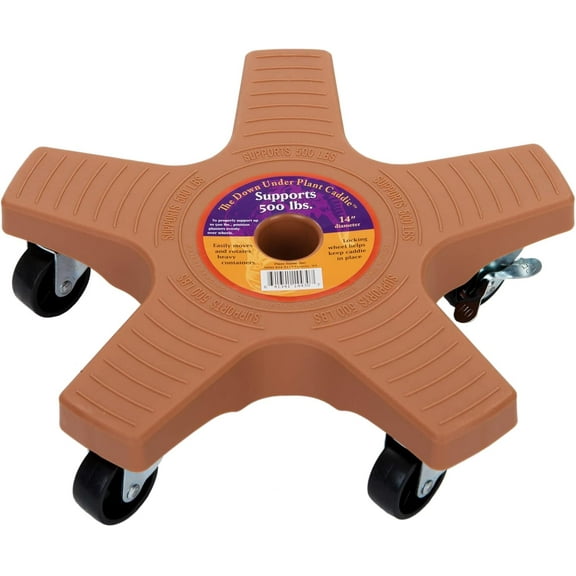 EP 14" Plant Caddie - Heavy-Duty Rolling Plant Stand with Locking Wheels, 500 lb Capacity – Durable Plant Caddy for Indoor/Outdoor Use, Adobe