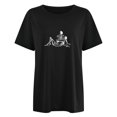 thumbnail image 1 of Hombres manga corta casual romántico esqueleto estampado hombro caído cuello redondo pulóver camiseta blusa Pompotops oipoqjl5405, 1 of 2