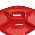 thumbnail image 3 of Excellante Passion Red Melamine Dinnerware Collection 15 x 15 inch Chip and Dip Platter, 1.75 inch Deep, Comes in Each, 3 of 3