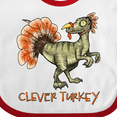 thumbnail image 4 of Inktastic Clever Turkey Thanksgiving Dinosaur Boys or Girls Baby Bib, 4 of 4