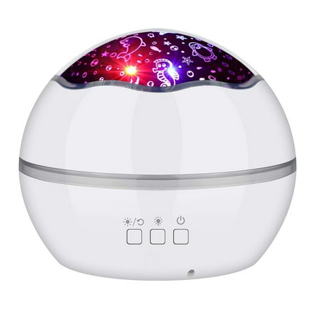 

360° Rotating Night Light Projector 2 in 1 Starry and Baby Night Lights Projector(White)