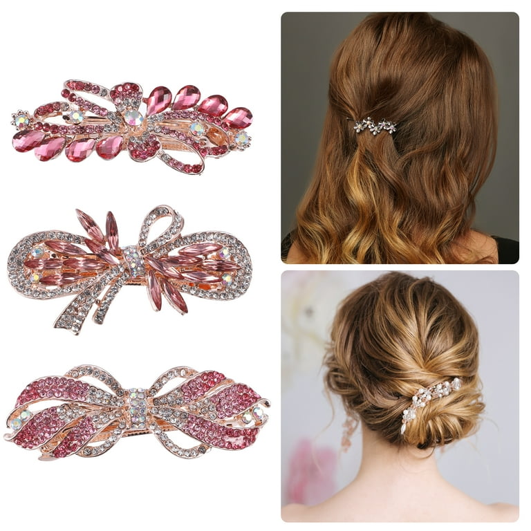 Unique Bargains 3 Pcs Hair Barrettes Hair Accessories for