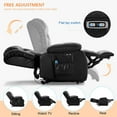 thumbnail image 4 of MERITLIFE Leather Power Lift Chair Electric Recliner Sofa for Elderly, Two Okin Motor Electric Living Room Chair with Heated Vibration Massage,Massage Remote Control (Black), 4 of 11