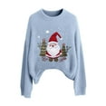 thumbnail image 6 of ZHOUCHANKIDS Christmas Sweaters for Women - Funny Festive Womens Christmas Sweaters - Cute Winter Holiday Outfit Sky Blue L, 6 of 6