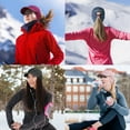 thumbnail image 6 of Winter Running Baseball Cap Women Fleece Ponytail Hat with Ear Flaps Reflective Design 2Pack, 6 of 6