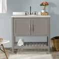 thumbnail image 3 of Alaterre Furniture 36in Wood Bathroom Vanity with Soft-Close Doors, Gray, 3 of 10