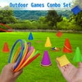 thumbnail image 5 of 3 in 1 Carnival Outdoor Games Combo Set Cornhole Bean Bags Ring Toss Game Soft Plastic Cones Birthday Party Kids Games-26 Pcs, 5 of 11