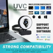 Webcam for PC, Streaming Webcam with Microphone 1080P Adjustable 3 Light Modes,Pro Web Camera Advanced Auto-Focus with Tripod Zoom Camera,Gaming Webcam for Xbox Facebook YouTube Streamer Conferencing