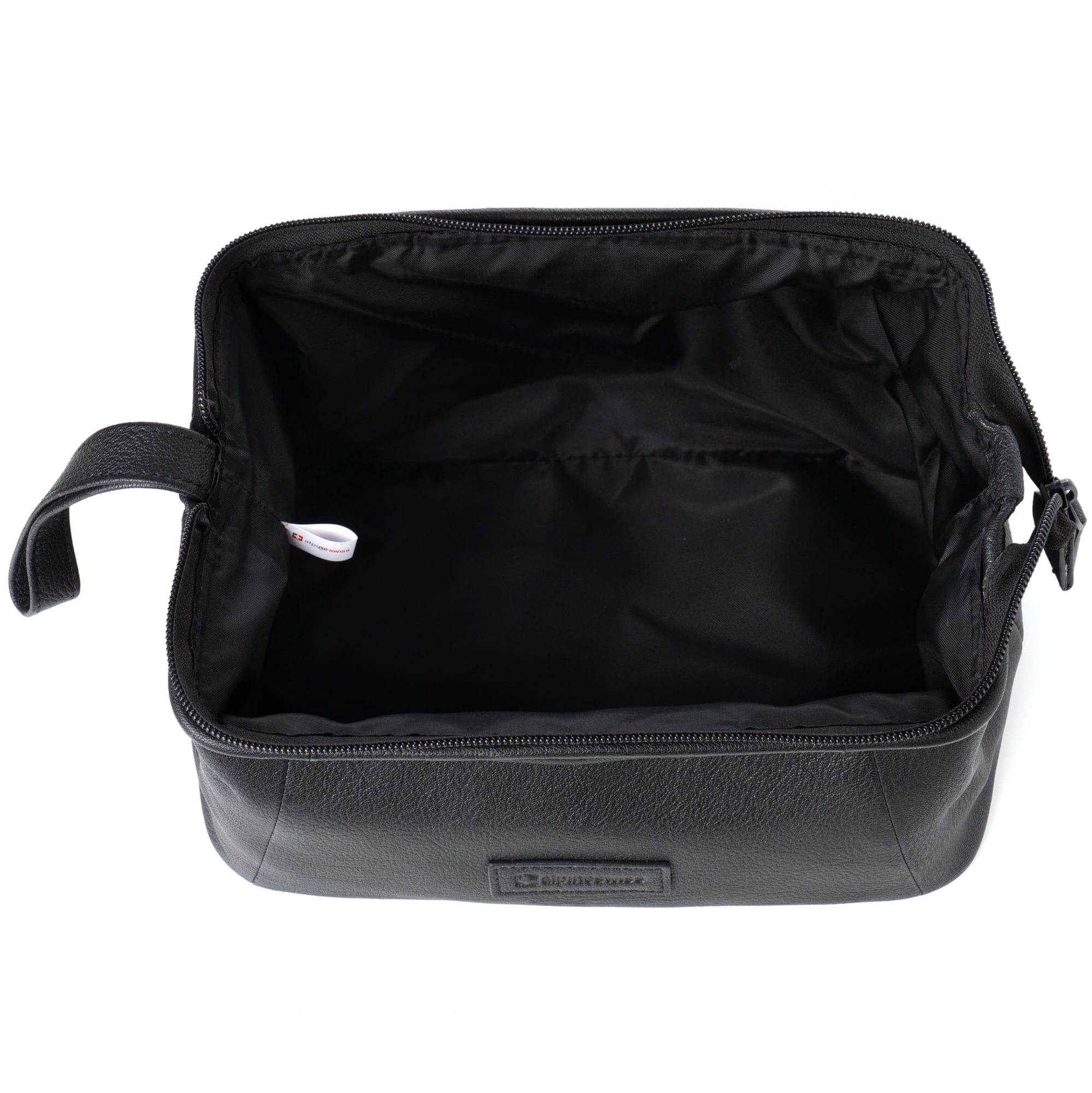 Alpine Swiss Lauter Toiletry Bag Genuine Leather Shaving Kit Dop Kit Travel Case