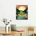 thumbnail image 2 of Nawypu  Retro Carefree Frog on Water Poster for Room Aesthetic Cute Frog Bathroom Decor Funny Flower Animal Canvas Wall Art Retro Positive Quote Prints Vintage Cottagecore Picture, 2 of 4