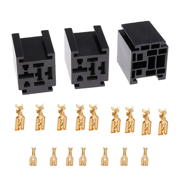 Enchufe de 3 Piezas 80A 5 Pines con Terminales de Control Sunnimix Conector del zócalo de la retransmisión de 5 pernos