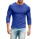 thumbnail image 1 of Camiseta básica informal de manga larga con degradado de color para hombre - Diseño ligero en el dobladillo, poliéster-spandex, tallas S-XXXL, 1 of 4