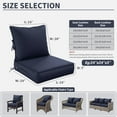 thumbnail image 2 of Kimunuk Outdoor Seat Cushion Set, 24" X 24" X 4" Water-Resistant & Fade-Resistant Patio Furniture Replacement Cushions with Handle and Straps for Sofa Chair, Navy Blue, 2 of 7