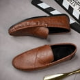 thumbnail image 5 of Men's Casual Loafers Slip On Leather Shoes Comfortable Lightweight Driving Shoes Male Moccasins Classic Penny Loafer Flats Boat Shoes Outdoor Walking Shoes, 5 of 17
