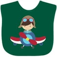 thumbnail image 3 of Inktastic Pilot Boy, Airplane, Plane, Flying, Brown Hair Boys Baby Bib, 3 of 4