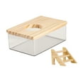 thumbnail image 2 of Bunblic Hamster Sand Bath Box Clear Bath House Sand Container for Gerbil Ferret Mice M, 2 of 8