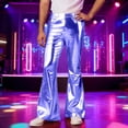 thumbnail image 2 of PIMSSY Men Pants Slim Glossy Straight Lit Casual Trousers Everyday Modern Fit Breathable Comfort Male Leisure Solid Color Slacks, 2 of 7
