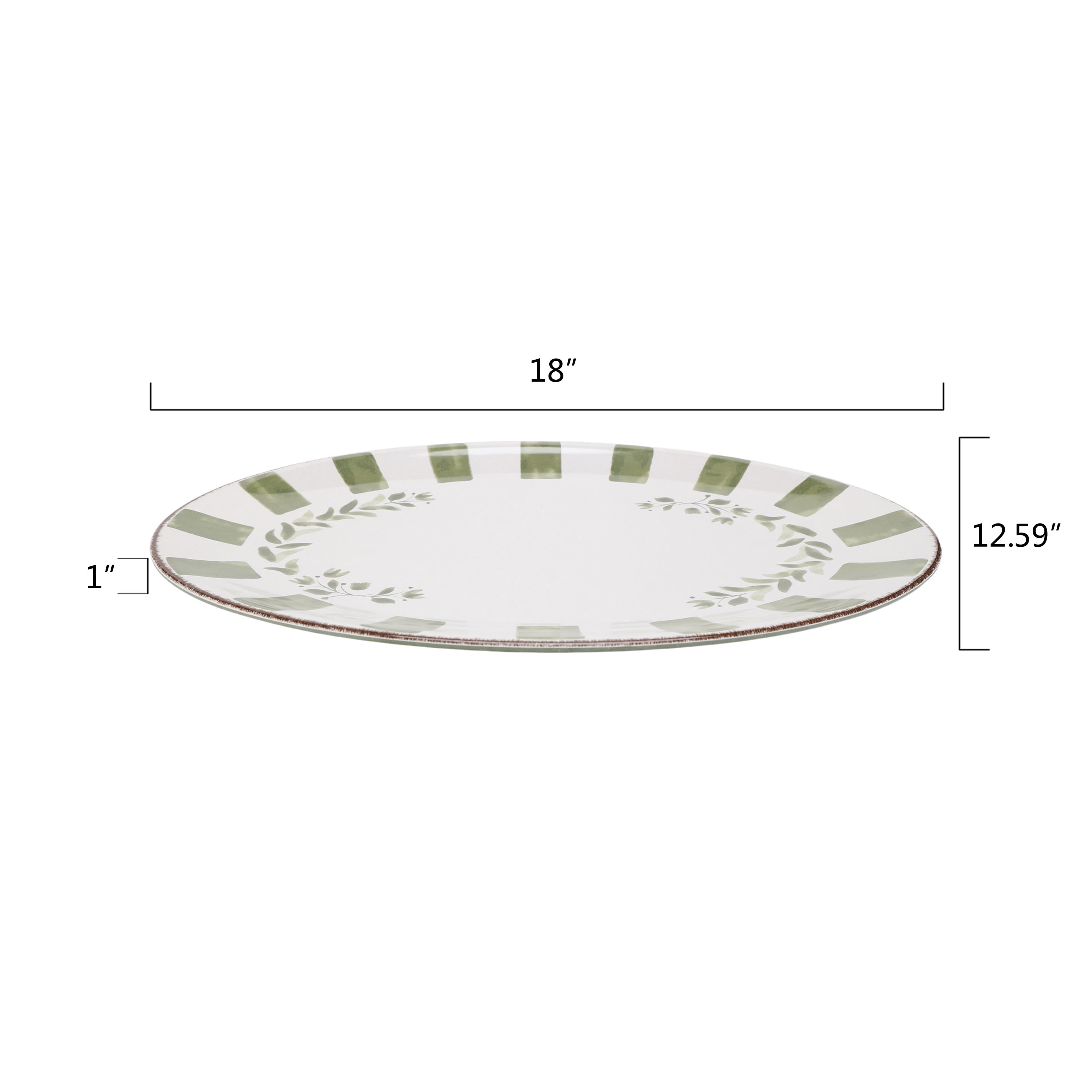 Better Homes & Gardens 18 in Oval Bamboo Melamine Serving Tray, Green