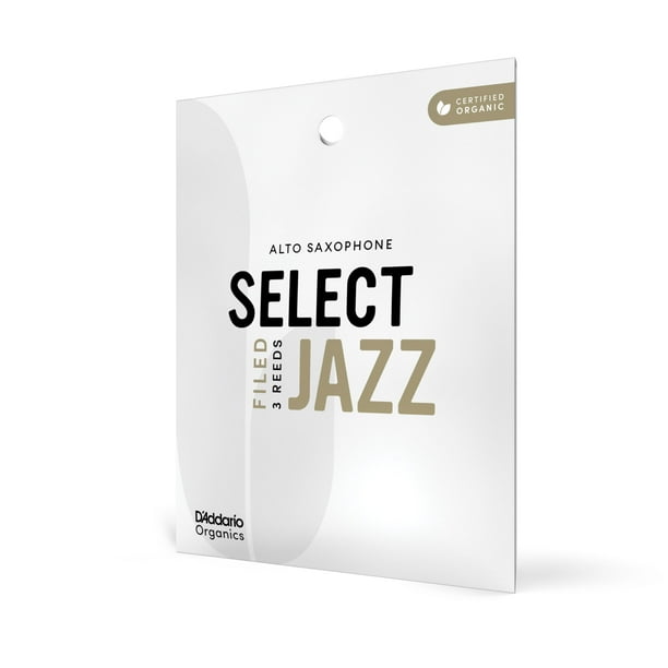 Cañas para saxofón alto D'Addario Organic Select Jazz 2M, paquete de 3